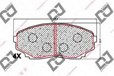 DJ PARTS bp1676 -  Комплект тормозных колодок, дисковый тормоз